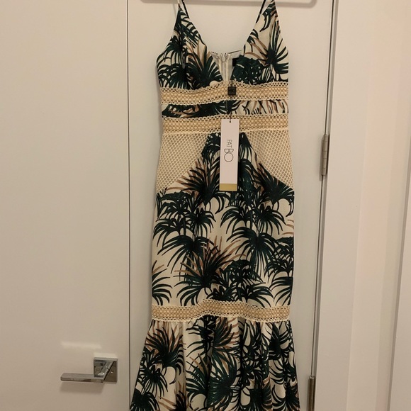 NWT $625 PatBO Palm Print Midi Dress SZ 4 - Picture 3 of 6